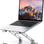 Ergonomic Laptop Stand, Dual-Bar Support & Height Adjustable Laptop Riser Holder for Desk, Ventilated & Portable Computer Notebook Stand Mount, Compatible with MacBook Air Pro/Dell/HP (10″-16″)
