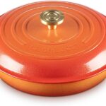Le Creuset Enameled Cast Iron Signature Braiser 3.5 qt., Flamme Doree with Crucible Knob