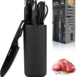 Knife Set,12-Piece Premium Kitchen Knife Set with Universal Knives Block,Anti-Rust Non-Stick High-Carbon Stainless Steel Extra-Sharp Chef Knives for Kitchen,Dishwasher Safe,Non-slip Ergonomic Handle