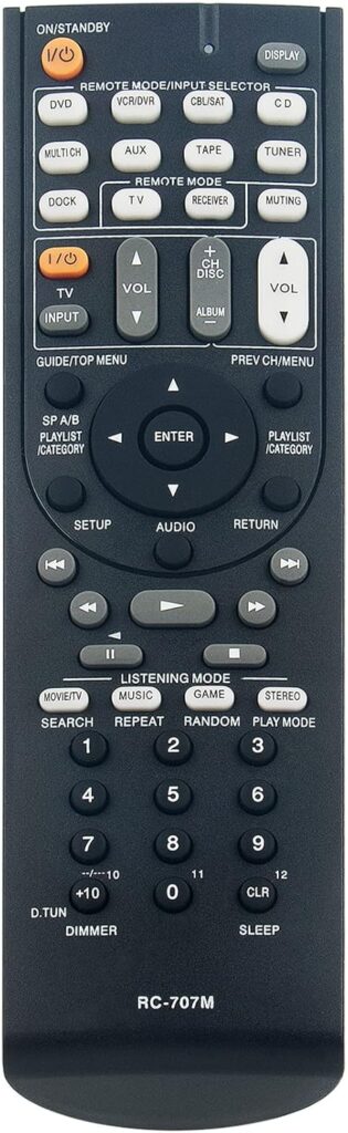 RC-707M Replace Remote Applicable for Onkyo Home Theater Receiver System HT-R560 HT-S5100 HT-R667 HTP-750X HT-S6100 AVX-760LD SKB-750XL SKC-750XC SKF-750XFL SKM-750XSL SKW-750X SKF-750XFR SKM-750XSR