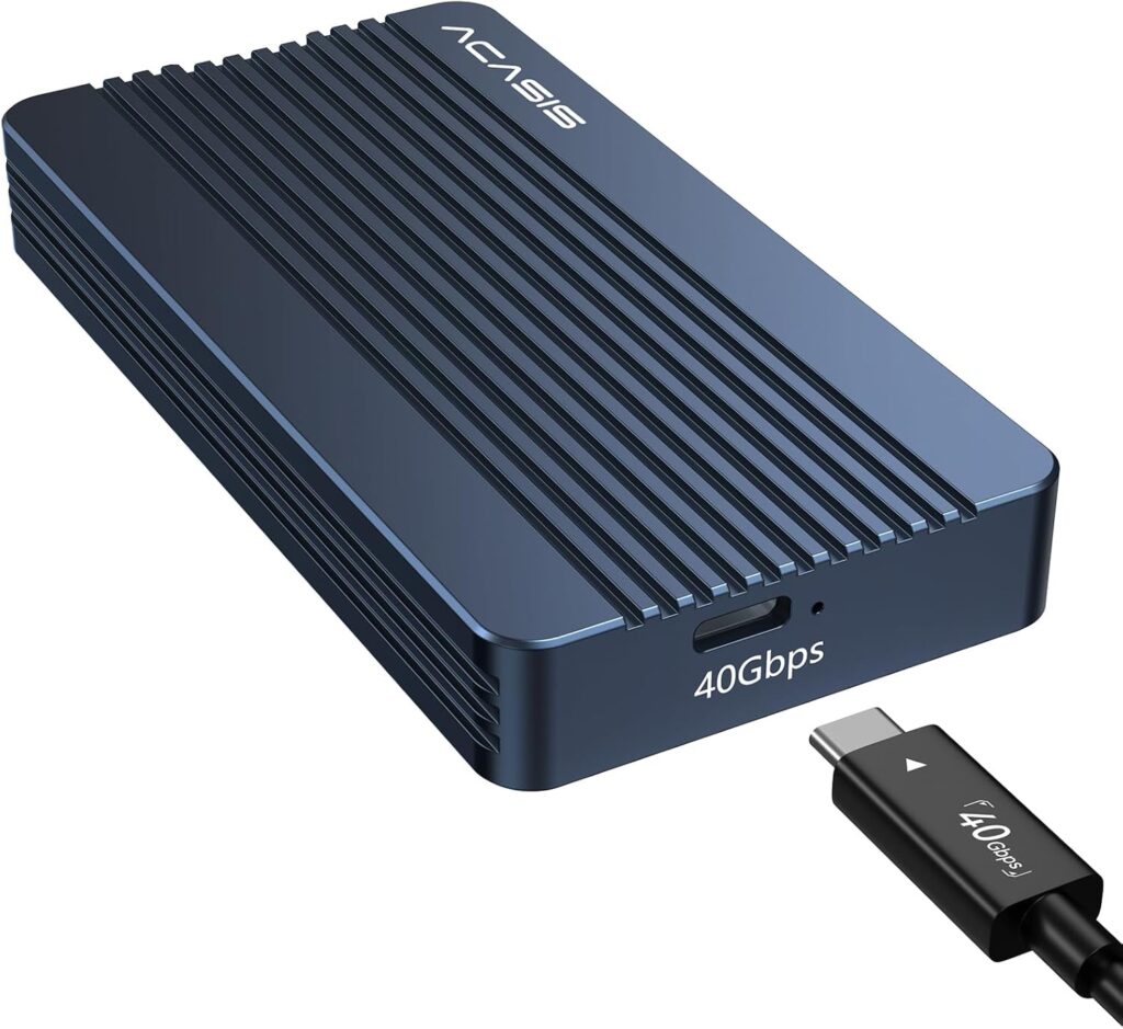 ACASIS 40Gbps M.2 NVMe SSD Enclosure, with Cooling Fan, TBU 405 for M1 M2 Pro/Max, Compatible with 、USB4/USB3.2/3.1/3.0/2.0, M.2 Enclosure Support 2280/2260/2242/2230 (TBU405)