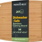 Dishwasher Safe Bamboo Cutting Board, Lightweight & Durable Wood Cutting Board, Reversible with Juice Groove, Easy to Store & Clean, Ideal Kitchen Gift for Home Cooks