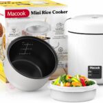 Mini Rice Cooker 1-1.5 Cups Uncooked(3 Cups Cooked), Rice Cooker Small with Bento Box, Removable Nonstick Pot, One Touch&Keep Warm Function, Portable Cooker for Soup Grain Oatmeal Veggie, Black