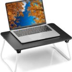 Portable Lap Desk Bed Desk Lap Table Bed Table, Laptop Stand Breakfast Serving Tray, Foldable & Lightweight Mini Table, Lap Tablet Desk for Sofa Couch Floor – – Black