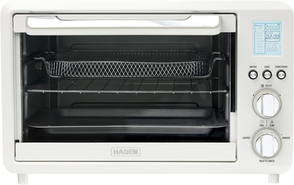 Haden Countertop 6 Slice Toaster Oven Air Fryer Combo for Kitchen, Ivory/Copper