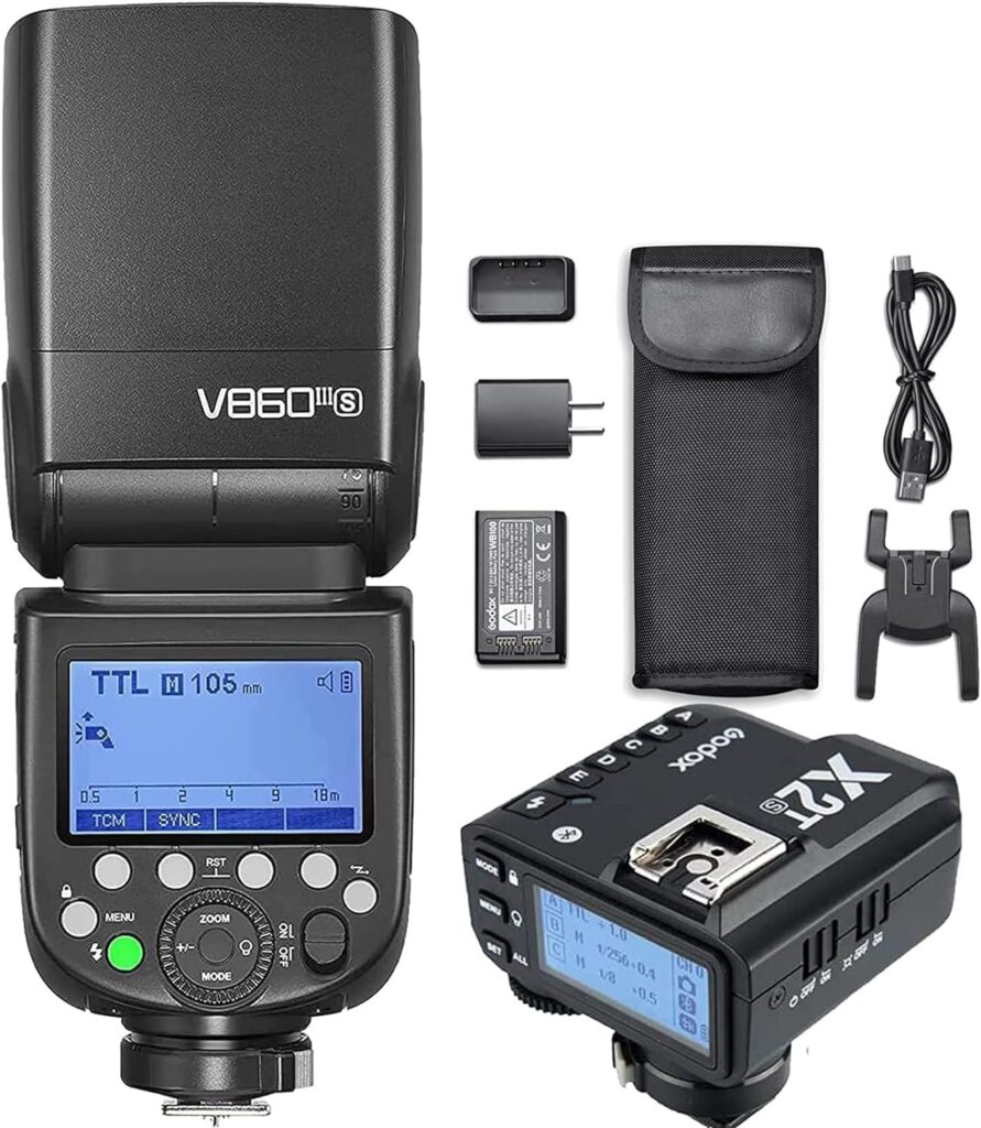 Godox V860III-S 2.4G Wireless TTL 1/8000s HSS Flash Speedlite with X2T-S Wireless Trigger, with Built-in Large Capacity Lithium Battery, Compatible with Sony Camera