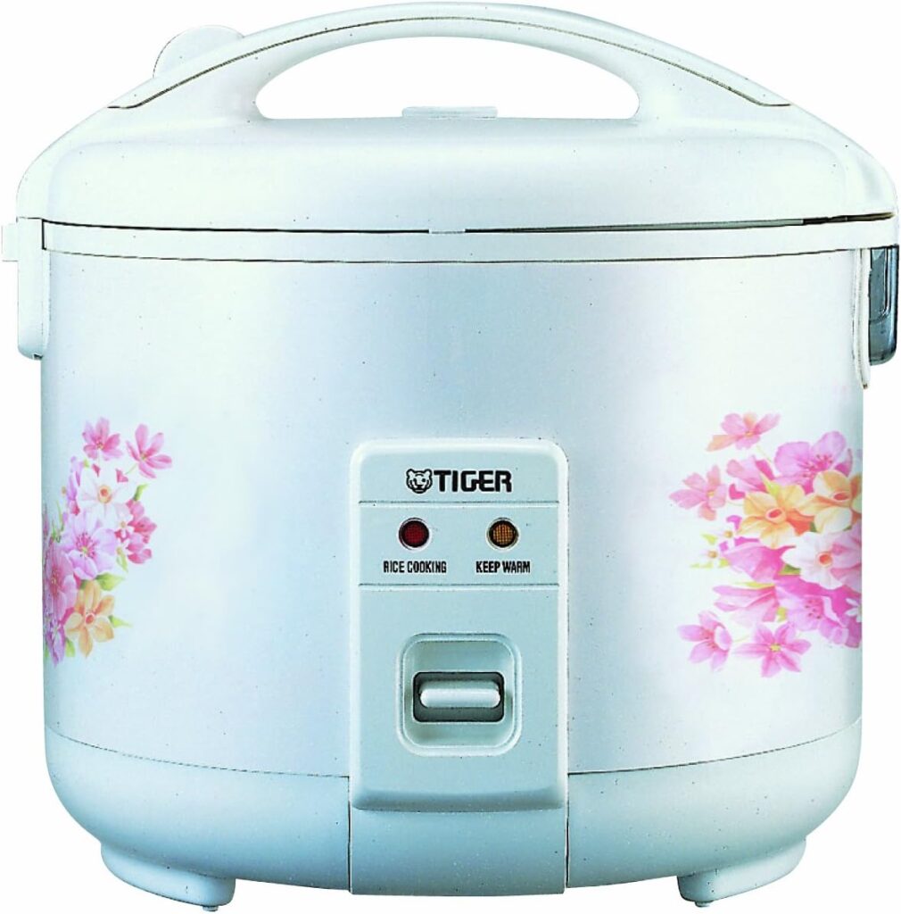Tiger JNP-1800-FL 10-Cup (Uncooked) Rice Cooker and Warmer, Floral White