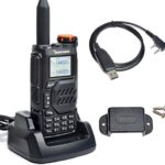 TWAYRDIO Quansheng UV-K5 NOAA Emergency Weather Receiver with Programming Cable and Radio Holder, 5W VHF UHF Dual Band Two Way Radio, AM/FM Airband Receiving Walkie Talkie