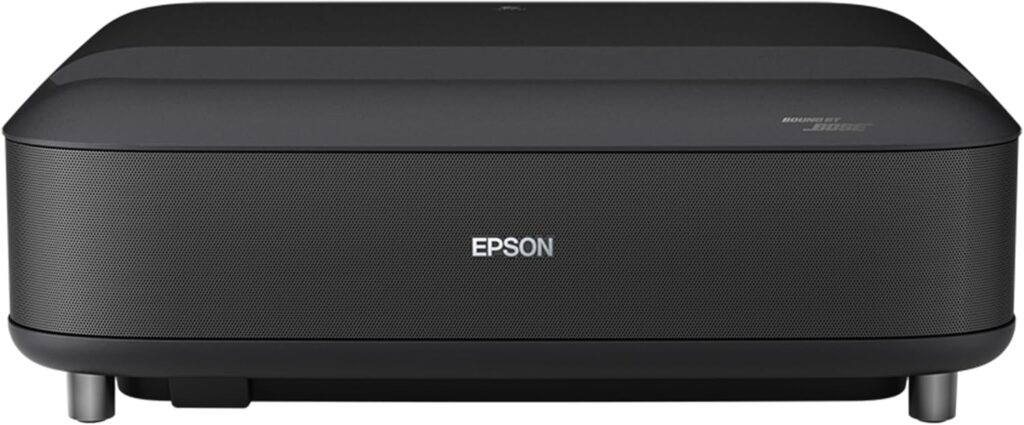Epson Lifestudio Grand Ultra Short Throw Laser Projector, 4K PRO-UHD, Sound by Bose Technology and Epson Studio App, Built-In Google TV for Easy Streaming, Plus 3-Chip 3LCD Technology — Black