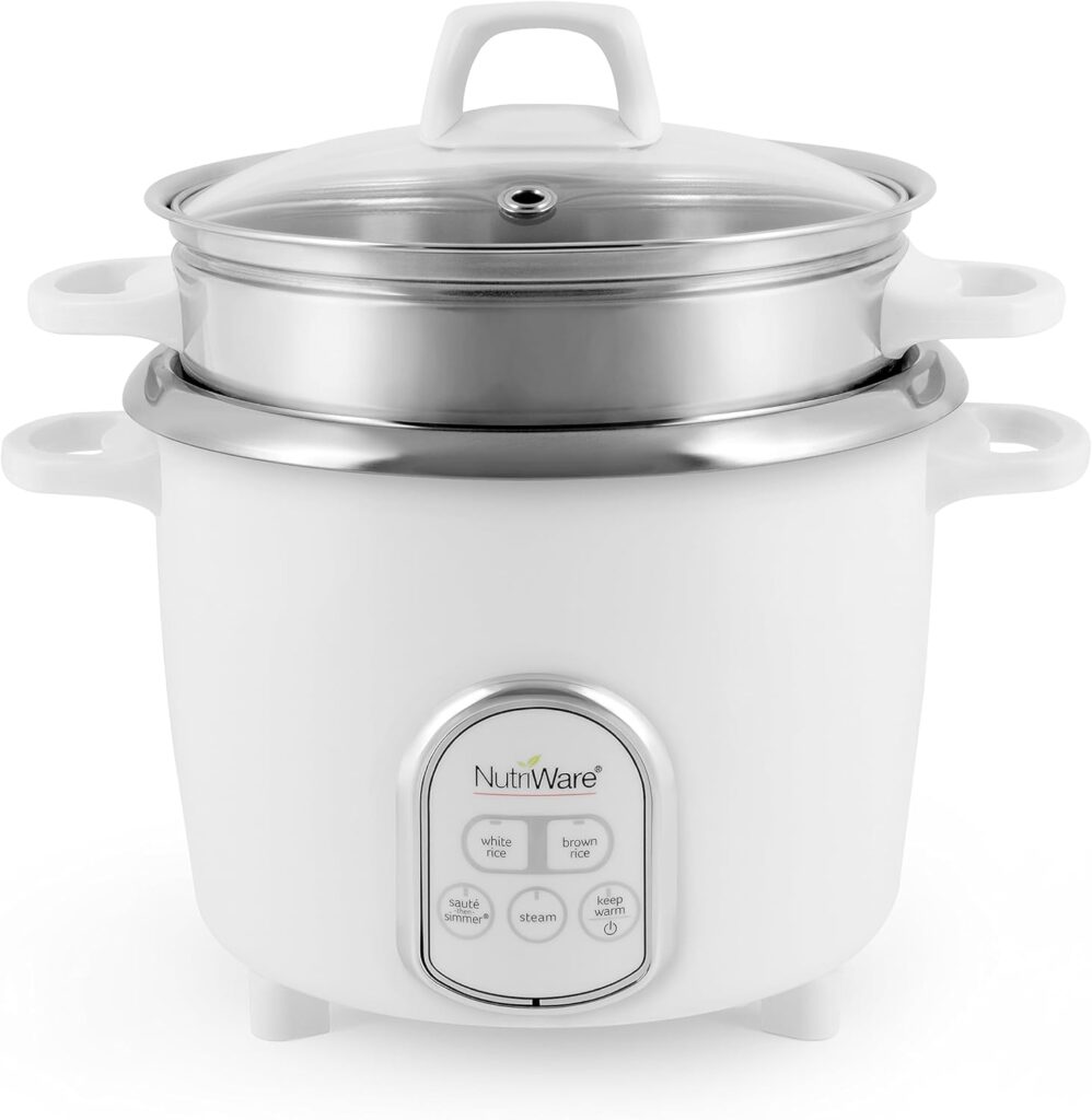 Aroma Housewares NutriWare 14-Cup (Cooked) Digital Rice Cooker and Food Steamer, White