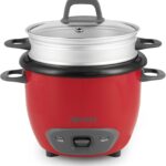 Aroma Housewares ARC-743-1NGR 6-Cup (Cooked) (3-Cup UNCOOKED) Pot Style Rice Cooker and Food Steamer,Red