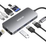 USB C Adapters for MacBook Pro/Air,Mac Dongle with 3 USB Port,USB C to HDMI, USB C to RJ45 Ethernet,MOKiN 9 in 1 USB C to HDMI Adapter,100W Pd Charging, USB C to SD/TF Card Reader USB C Hub