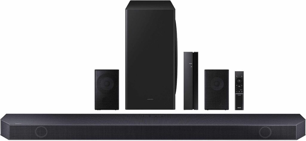 SAMSUNG HW-Q910C 9.1.2ch Soundbar w/ Wireless Dolby Audio, Rear Speaker Included, Q-Symphony, SpaceFit Sound Pro, Adaptive Sound, Game Mode Pro, Airplay 2 with Alexa Built-In