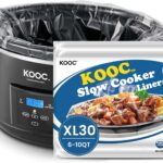 KOOC Slow Cooker Liners 14″x22″ 30 Count Extra Large Size Disposable Pot Liners Cooking Bags Fit 6 qt to 10 qt Pot BPA Free Fresh Locking Seal Design