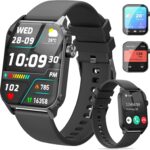 Smart Watches for Women Men, 1.83″ HD Smartwatch with 120 Sports Modes, IP67 Waterproof, Bluetooth Call and Music Control;Heart Rate and Sleep Monitor (Black)