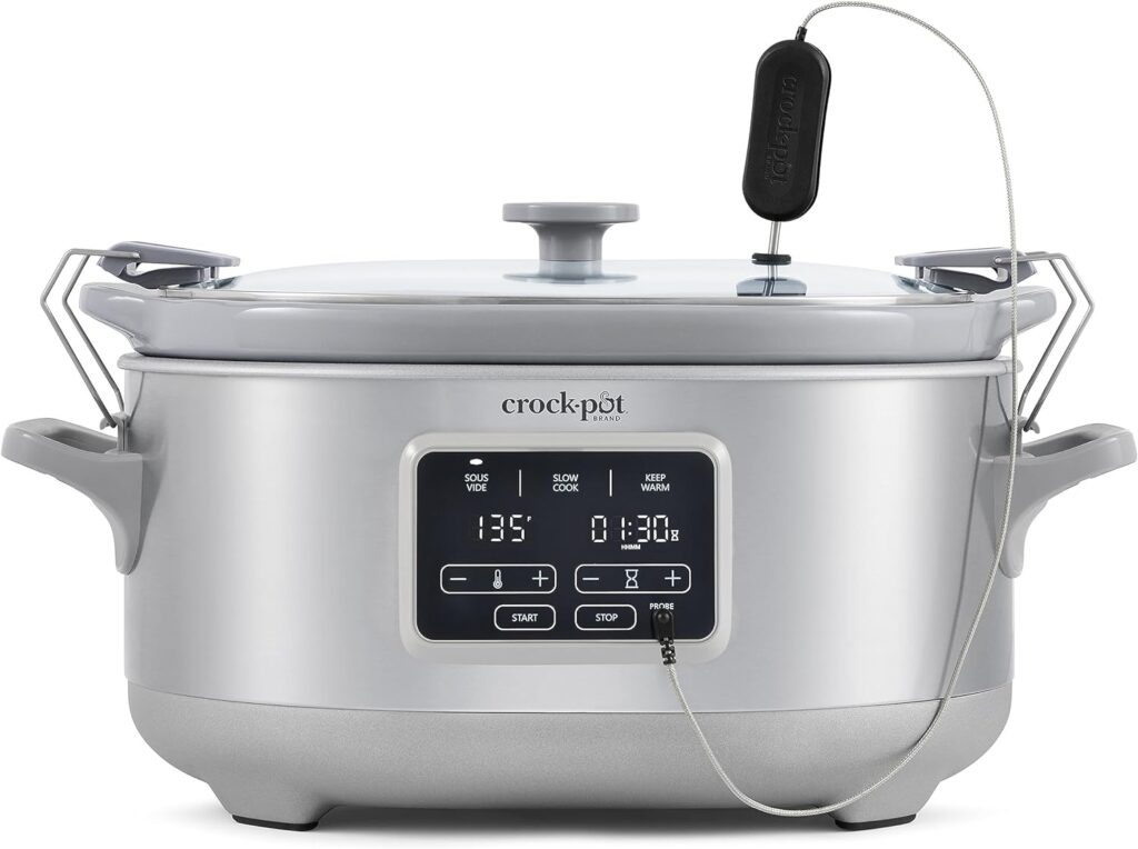 Crockpot Programmable 7-Quart Cook & Carry Slow Cooker with Sous Vide Stainless Steel