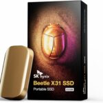 SK hynix Beetle X31 1TB Portable SSD with DRAM, up to 1050MB/s, USB 3.2 Gen2, External Hard Drive Compatible with PC, Mac, Laptop, PS5 (Champagne Gold)