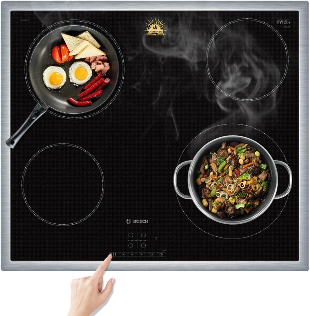 Large Induction Cooktop Protector Mat 21.2×35.4 inch,Translucent (Magnetic) Electric Stove Burner Covers Anti-Strike&Anti-Scratch as Glass Top Stove Cover