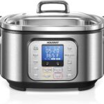 HOUSNAT Slow Cooker, 10 in 1 Programmable Pressure Cooker, 304 Stainless Steel Rice Cookers, Yogurt Maker, 6 QT Sous Vide, Delay Start, Adjustable Temp& Digital Time for Large Families or Entertaining