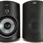 Polk Audio Atrium 4 Weatherproof Outdoor Speakers with Powerful Bass (Pair, Black), All-Weather Durability, Broad Sound Coverage, Speed-Lock Mounting System