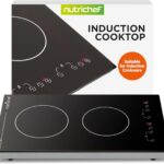 NutriChef Induction Cooktop 2 Burner, Electric Stove – Adjustable Temperature, Digital Touch Sensors, Stain-Resistant/Easy-to-Clean, Induction Hot Plate, 20 x 11 Inch – 1800 Watt