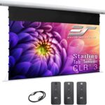 Elite Screens Starling Tab-Tension CLR 3, 101-INCH Diag. 16:9, Ceiling Ambient Light Rejecting (CLR/ALR) Ultra-Short Throw Electric Wall/Ceiling Retractable Projector Screen, STT101XH2-CLR3