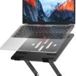 BESIGN LS11 Laptop Stand with 360° Rotating Base, Ergonomic Adjustable Notebook Holder, Riser Holder Computer Stand Compatible with Air, Pro, Dell, HP, Lenovo More 10-14″ Laptops (Black)