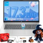 HP 17.3″ Laptop, Intel 8-Core i3, Anti-Glare FHD Display, 32GB RAM, 1TB SSD, Windows 11 Pro, Bluetooth 5.3, Numeric Keypad, Copilot AI, Laptop Compurter for Business & Student