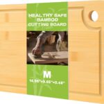 Bamboo Cutting Boards for Kitchen 14.9″ x 9.6″, Reversible Wood Cutting Board with Juice Groove & Side Handles, Chopping Board for Meat & Cheese, 100% Organic Bamboo