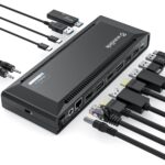 WAVLINK DisplayLink Laptop Docking Station Dual 4K@60Hz(2 HDMI+2DP), 100W PD Charging Compatible with Thunderbolt 4/3, USB-C/A – M1 M2 M3 M4 Mac, Windows, Chrome, 6 USB Ports, LAN – Driver Required