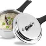Vinod Stainless Steel Pressure Cooker | 2.1 qt | Induction & Gas Compatible | Sandwich Bottom | Ideal for Soups, Rice & Quinoa