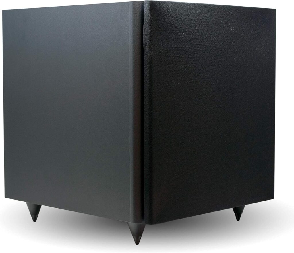 Legrand – OnQ 10 Inch Amplified Subwoofer, 5000 Series, Floor Standing Speaker with 50Hz to 200Hz, Volume Control, Power Switch, Choice of Line Inputs or Outputs, Black, 1 Count, HT5104