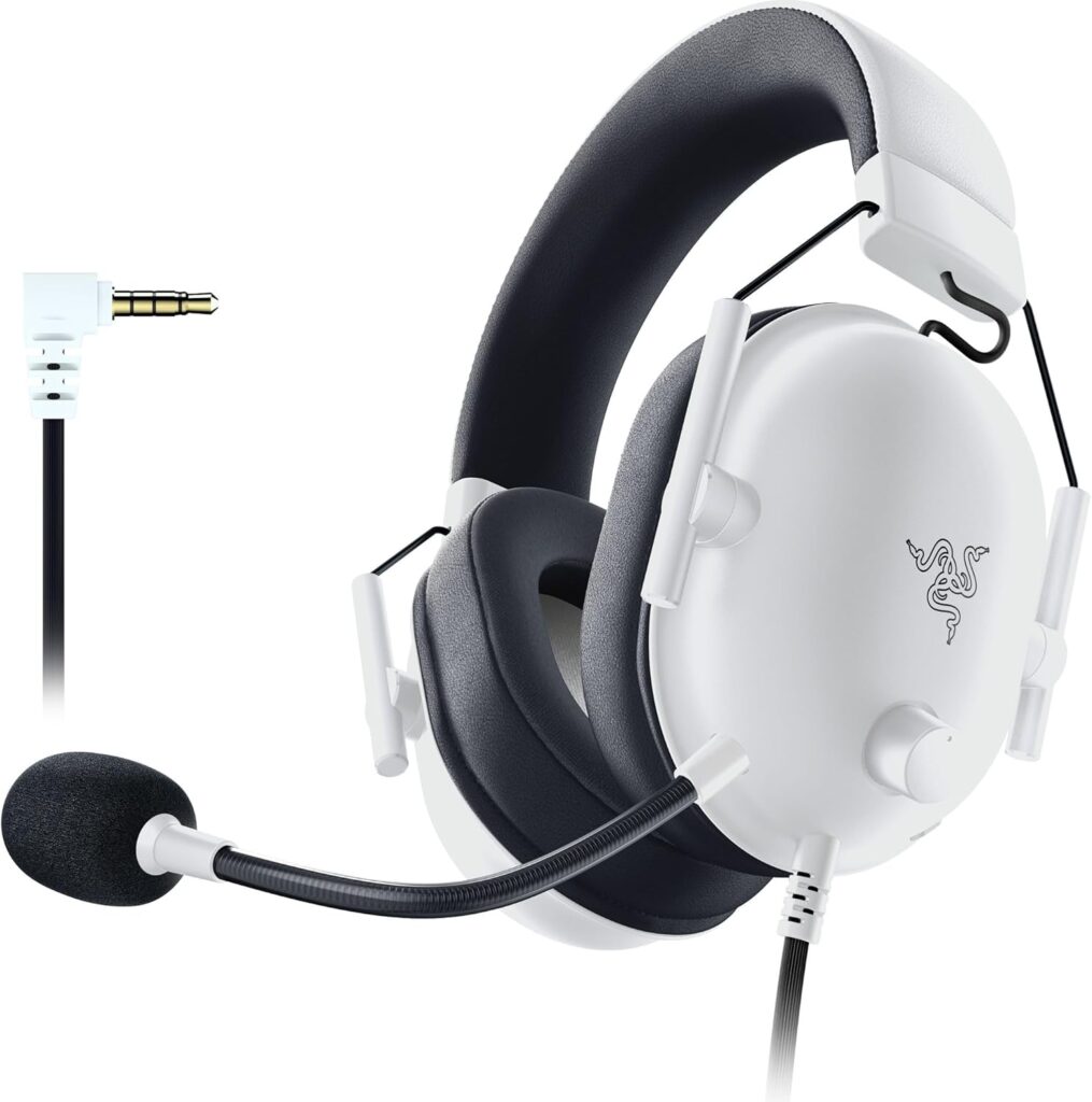 Razer BlackShark V2 X Gaming Headset: 7.1 Surround Sound – 50mm Drivers – Memory Foam Cushion – for PC, Mac, PS4, PS5, Switch – 3.5mm Audio Jack – White