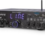 Pyle Wireless Bluetooth Home Stereo Amplifier- Multi-Channel, 200W Power Amplifier, Home Audio Receiver System w/ Optical/ Phono/ Coaxial, FM Radio, USB/SD,AUX, RCA, Mic in, Antenna, Remote- PDA4BU.5
