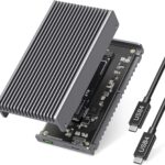 Noiseless 40Gbps M.2 NVMe Enclosure, USB C Aluminum External SSD Enclosure Compatible Thunderbolt4/3 8TB SSD Adapter, PCIe Gen4 M.2 SSD Reader Fits 2280/2260/2242/2230mm M B+M Key