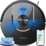 Tikom Robot Vacuum and Mop Combo, 6000Pa Automatic Robotic Vacuum Cleaner, Smart Mapping, 150 Min Max, Ideal for Pet Hair, Hardfloors, Carpets, Home(L8000 Pro)