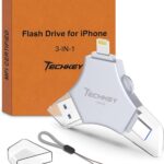 USB 3.0 Flash Drive for iPhone 256GB: MFi Certified 3in1 External Memory Photo Keeper Storage Stick for Picture/Video/Data Saver/Backup High Speed Thumb/Jump/Hard Drive for iPad/Android/PC -Grey