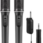 Wireless Microphones, 5-level Volume Adjustment, Dual Handheld Dynamic Mic with Dynamic Ambient Lighting,Ultra-Stable Rechargeable Receiver,40H Duration, 200ft Range,Karaoke Microphone for Singing