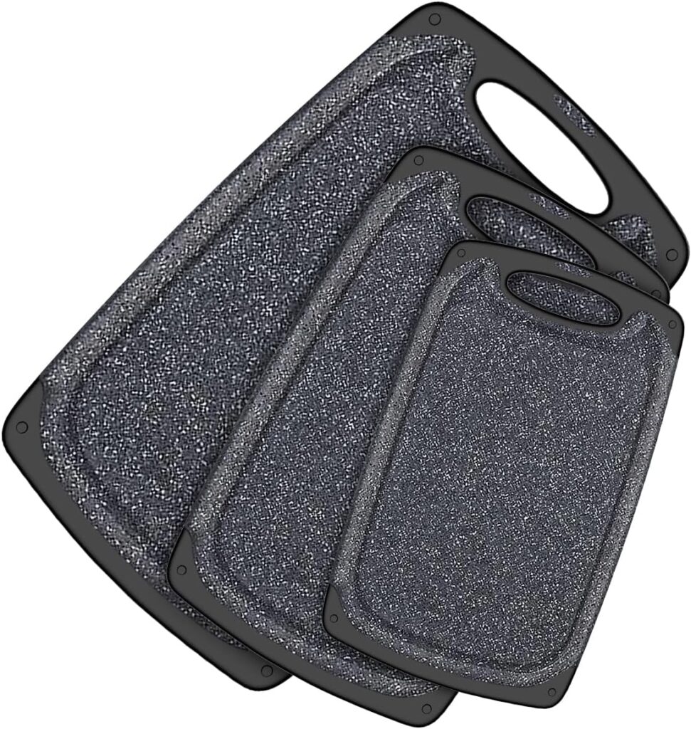 KIMIUP Kitchen Cutting Board (Set of 3),Professional Chopping Boards Sets,Dishwasher Safe Cutting Boards With Juice Grooves & Carrying Handle & No BPA