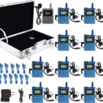 EXMAX ELGT-470 UHF Wireless Whisper Acoustic Transmission System Church Translation Teaching Summit Simultaneous Interpretation Walking Tour 1 Transmitter 12 Receivers + Silver Aluminium Storage Case