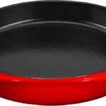 Bruntmor Red Enameled Round Cast Iron Baking Pan