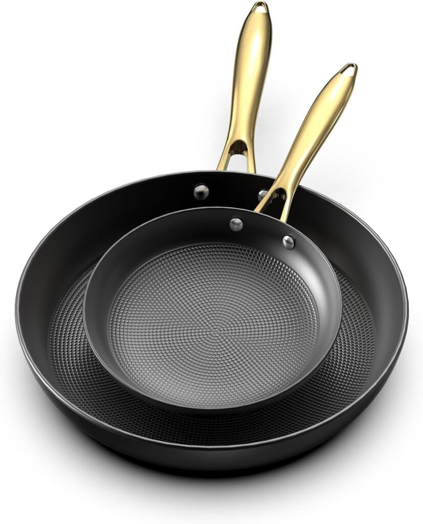 imarku Non Stick Frying Pans, Cast Iron Skillets 2Pcs – 8 inch & 12 Inch Nonstick Frying Pan, Long Lasting Frying Pan Set, Professional Frying Pans Nonstick Oven Safe Pan, beat Gifts for Women Men