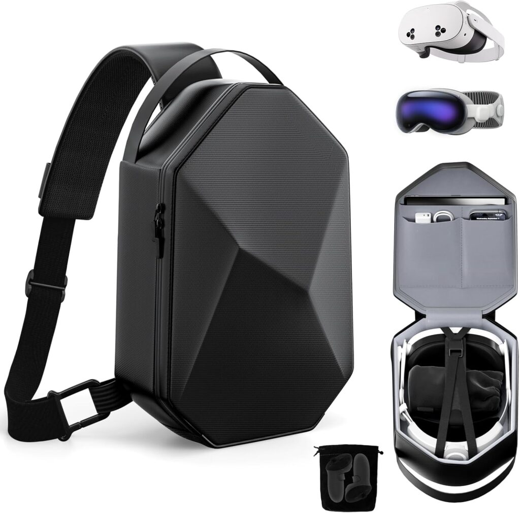 Hard Carrying Case for Oculus Meta Quest 3S/Quest 3/Quest 2/Vision Pro, Elite Strap Version/KIWI/BOBOVR Head Strap, VR Headset and Touch Controller Accessories, Full Protection for Travel/Home Storage