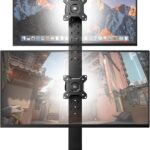 HUANUO Dual Monitor Stand for 13 to 34 Inch, Max Load 44 lbs, Vertical Monitor Mount, Freestanding Monitor Riser with Swivel, Tilt, Rotation, 13 Height Settings, Max VESA 100×100