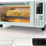Nuwave Bravo Pro Smart 21QT Toaster Oven Air Fryer Combo, Convection Oven Countertop, 10 functions all in 1, with even & quick crisp technology, 50-450°F, 1800W, Mint Green