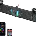 KEMIMOTO 2025 Midnight 80 32-inch UTV Sound Bar, IP65 Water Resistant Golf Cart Sound Bar, ATV Speaker Bluetooth with RGB, SxS Soundbar Compatible with Polaris RZR Can-Am w/ 1-2 in Roll Bar