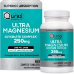 Qunol Magnesium Glycinate Complex, Gentle on Stomach, 250mg One Pill Dose, Superior-Absorption Magnesium, Nerve, Bone and Muscle Health Supplement, 60 Count (Pack of 1)