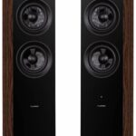 Fluance Ai81 Elite Powered 2-Way Floorstanding Tower Speakers, 150W Built-in Amplifier for 2.0 Stereo Music & Movie Listening, TV, Turntable, PC & Bluetooth – 2x RCA, Optical, Sub Out (Natural Walnut)