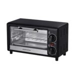 OVENTE 8L Countertop Toaster Oven with 60-Minute Timer, Adjustable Temperature Control, Easy-to-Clean Baking Pan, 750W Compact Mini for Pizza, Toast, Bake, and Broil, Black TO2808B