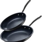 Guy Fieri’s Flavortown Laser Titanium 2 Pcs Fry Pan Set 8.5″ and 10″ – Non-stick Cookware Set Without PFAS, PTFE, or PFOA, 3x More Durable, Dishwasher Safe, Oven Safe